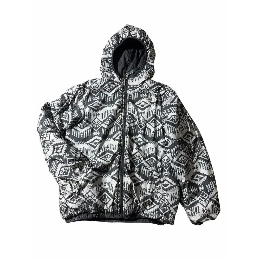 The North Face Boys Reversible Hooded Puffer Jacket Black M 10/12 Insulated